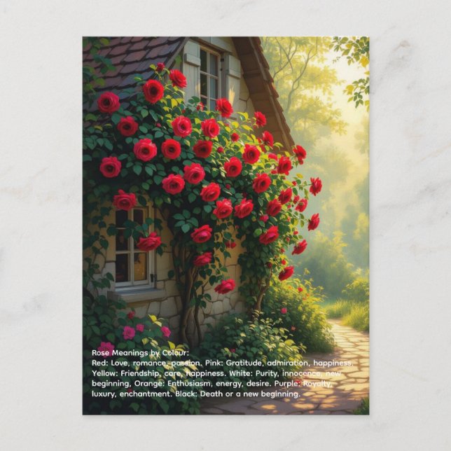 Rose Symbolism Vykort (Framsida)