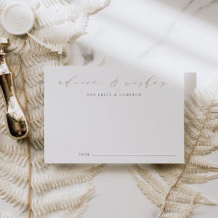 Rose Taupe Calligraphy Rådgivning & önskningar Kor Tilläggskort