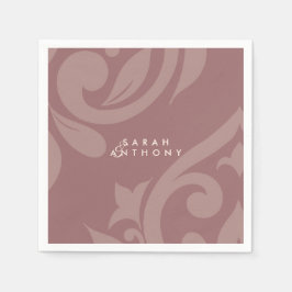 Rose Taupe Damask Elegant Classic Wedding Pappersservett