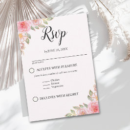 Rose-Tinted Watercolor and Gold Modern Wedding OSA Kort