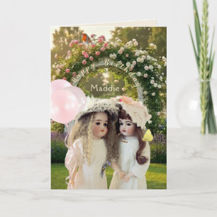 Rose Trellis Antika Dockor Vykort