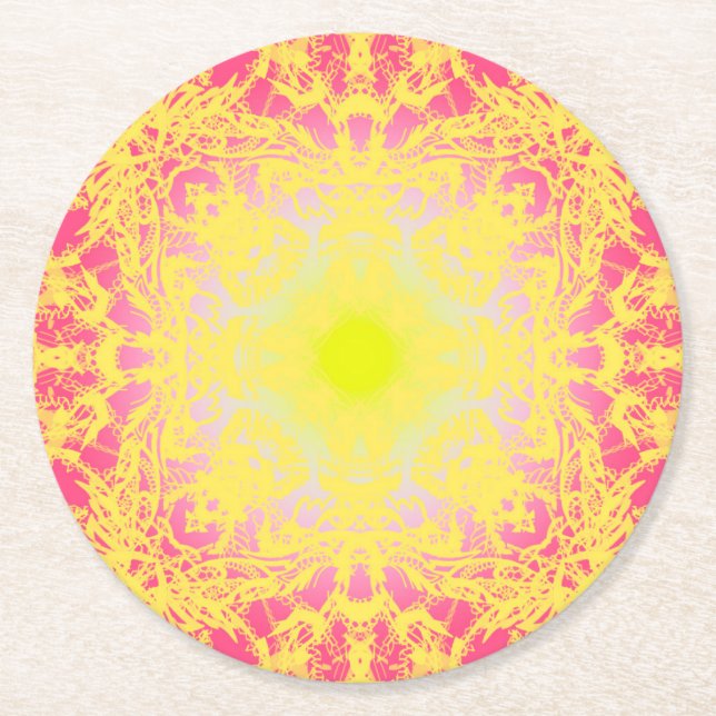 rose underlägg papper rund (Framsidan)