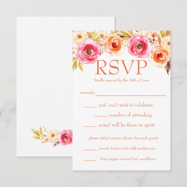 Rose Unity Inbjudningar (Fram/baksida)