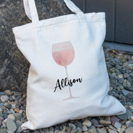 Rosé Vin Bridesmaid Bröllop Brudens sida Tygkasse