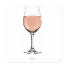 Rosé vin glasdekal
