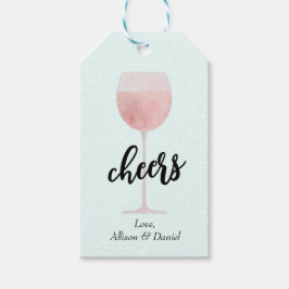 Rosé Vin Glass Cheers Bröllop eller Shower Favor Presentetikett