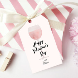 Rosé Vin Glass Glass Glass Valentindagen Presentetikett