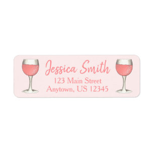 Rosé Vin Glass Rosa Zinfandel Personlig Returadress Etikett