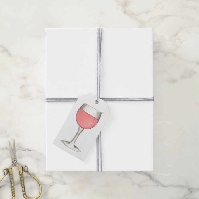 Rosé Vin Glass Rosa  Zinfandel Ro Presentetikett (Med Snöre)
