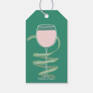 Rosé Vin Glass Winery Vuxen Födelsedagsfest Presentetikett