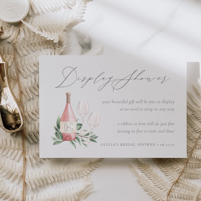 Rosé Vin Möhippa Gift Visning Card Inbjudningar (Skapare uppladdad)