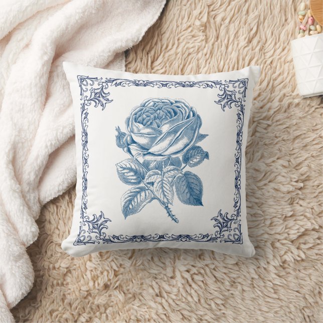 rose vintage bleue kudde (Filt)