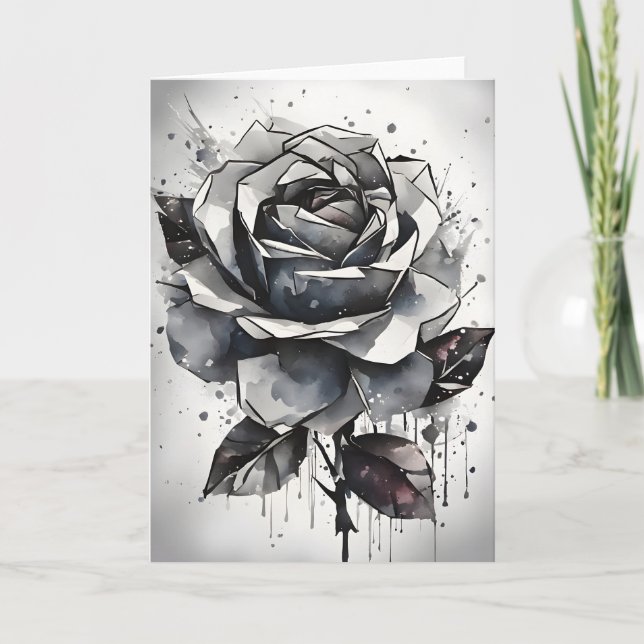 Rose - Watercolor flowers Kort (Framsida)