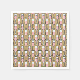 Rose Wine Pattern Gold Pappersservett