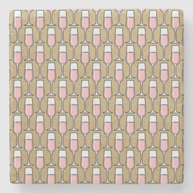 Rose Wine Pattern Gold Stenunderlägg (Framsidan)