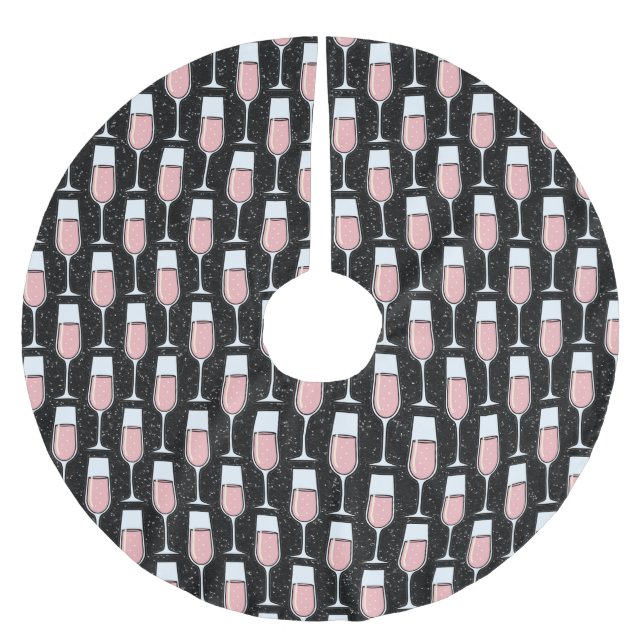 Rose Wine Pattern Julgransmatta Borstad Polyester (Framsidan)