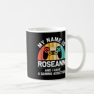 Roseann-gåva Namn Personlig Rollig Spelande Nörd B Kaffemugg