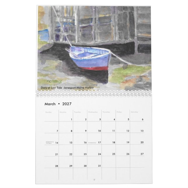 Roseann Meserve Maine Watercolor Calendar Kalender (Mar 2027)