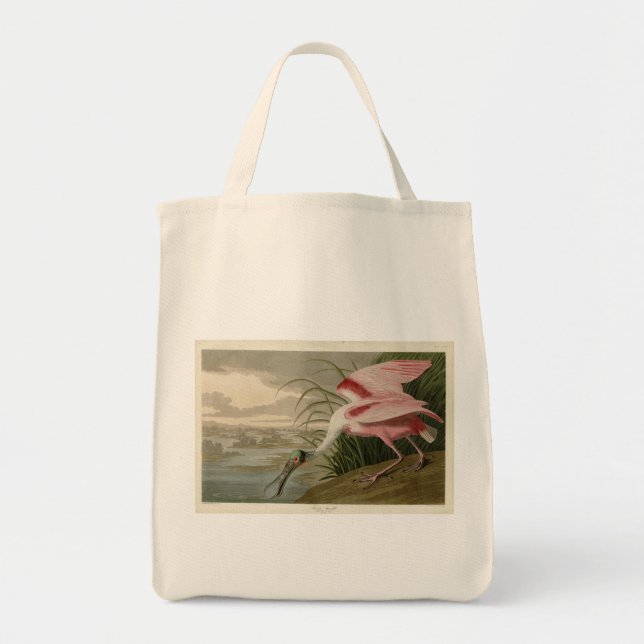 Roseat Spoonbill från Audubon's Birds of America Tygkasse (Framsidan)