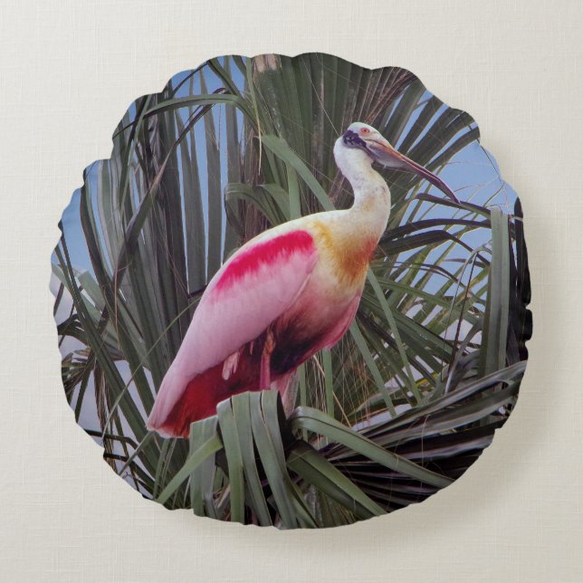 Roseat Spoonbill round-kudde Rund Kudde (Framsidan)