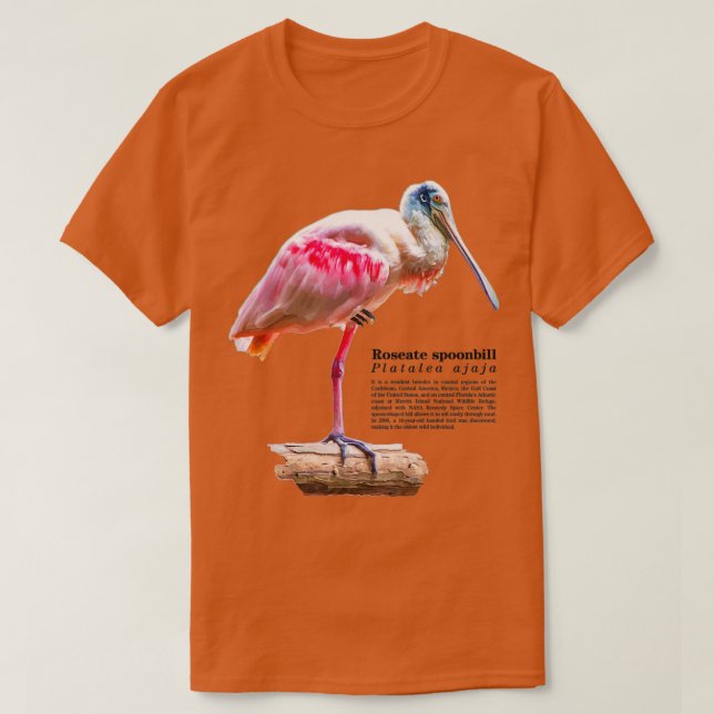 Roseatbuckfågel nära havet t shirt (Design framsida)