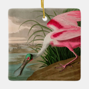 Roseate Spoonbill Birds of America Audubon Print Julgransprydnad Keramik