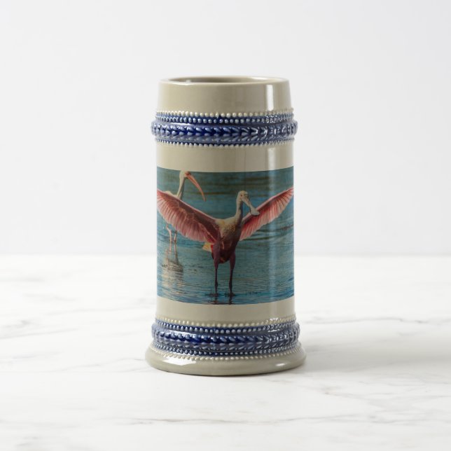 Roseate Spoonbill Grått/Blue 22 oz Stein Sejdel (Center)