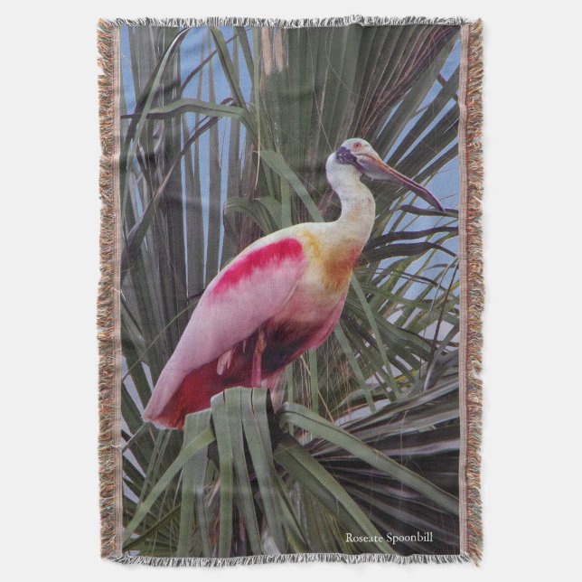 Roseate Spoonbill Throw Blanket Filt (Framsidan Vertikal)