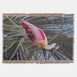 Roseate Spoonbill Throw Blanket Filt