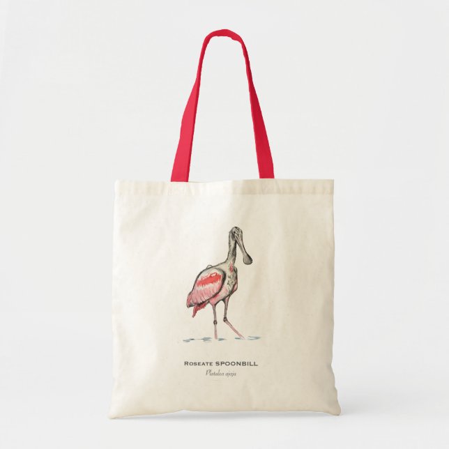 Roseate Spoonbill Tote Bag Tygkasse (Framsidan)