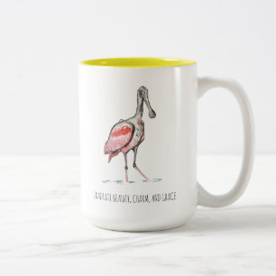 Roseate Spoonbill-tvåtonkaffe-Mugg Två-Tonad Mugg