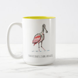 Roseate Spoonbill-tvåtonkaffe-Mugg Två-Tonad Mugg
