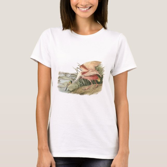 Roseate Spoonbill vid Audubon T-shirt (Framsida)