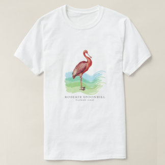 Roseate Spoonbill Vintage Bird Illustration T Shirt