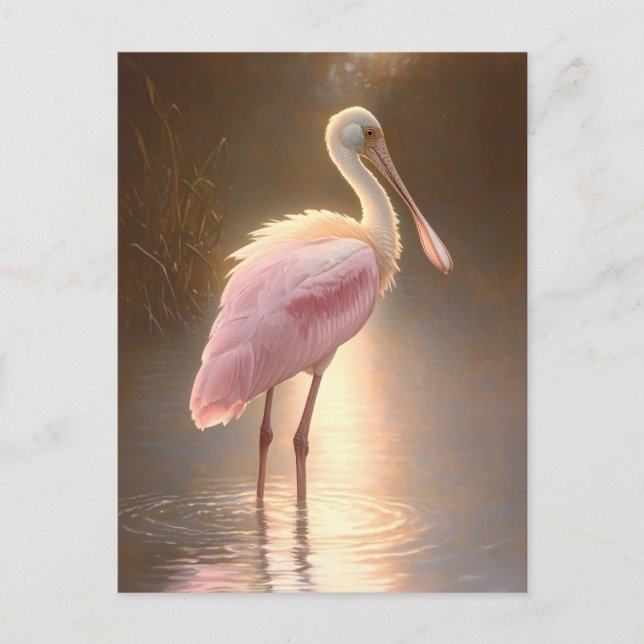 Roseate Spoonbill Vykort (Framsida)