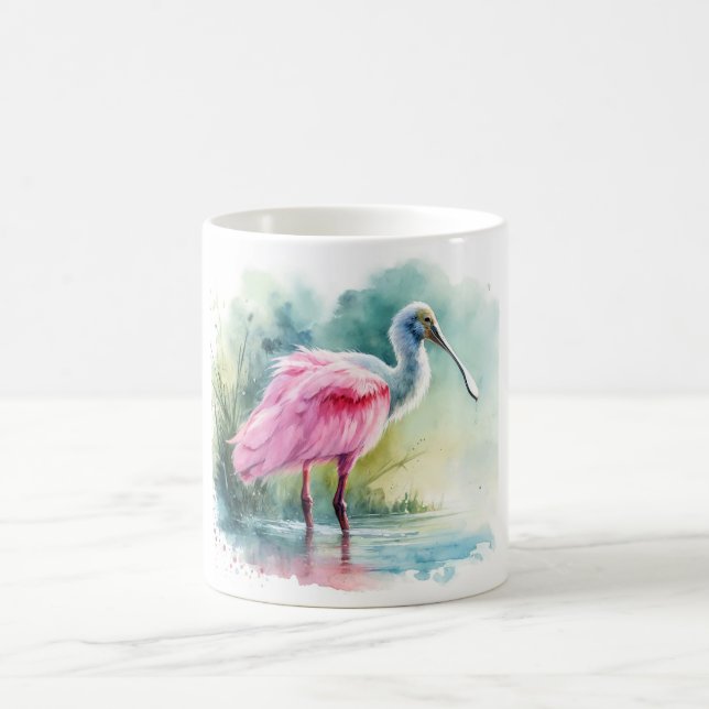 Roseate Spoonbill Watercolor REF97 - Watercolor Kaffemugg (Center)