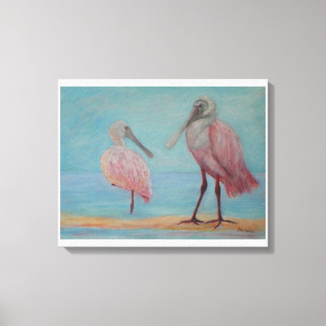 ROSEATE SPOONBILLS IN FLORIDA Kanvastryck (Framsida)