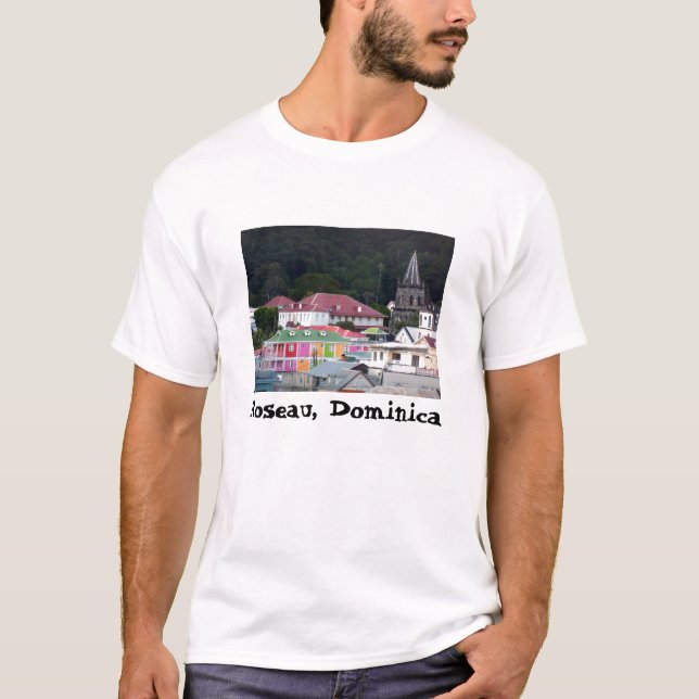 Roseau Dominica Tee Shirt (Framsida)