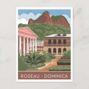Roseau Dominica Vintage Vykort