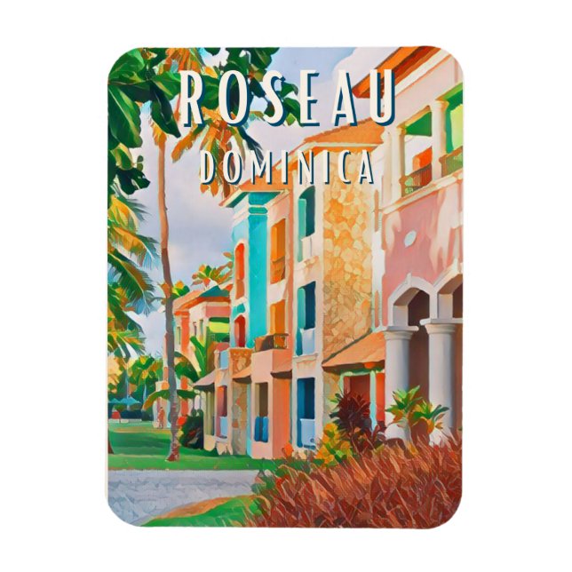Roseau, la ville tropicale de la Dominique Magnet (Vertikal)
