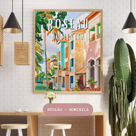 Roseau, la ville tropicale de la Dominique Poster
