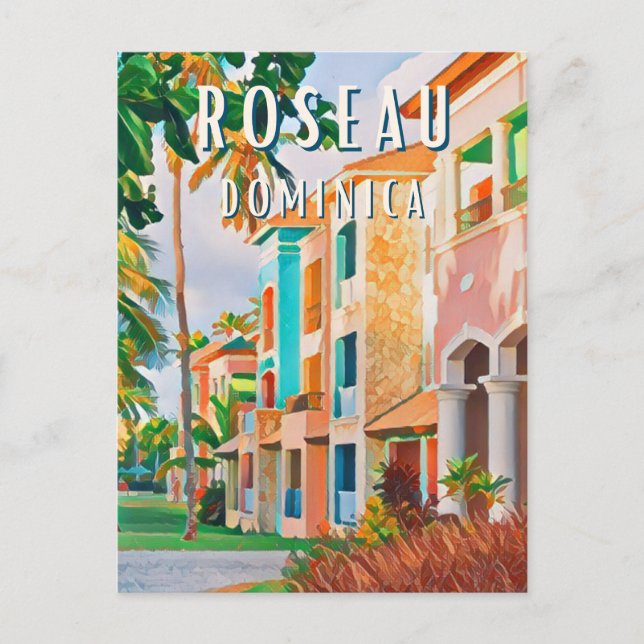 Roseau, la ville tropicale de la Dominique Vykort (Framsida)