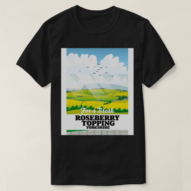 Roseberry Topping Yorkshire-reseaffisch T Shirt (Design framsida)