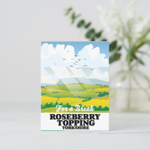 Roseberry Topping Yorkshire-reseaffisch Vykort