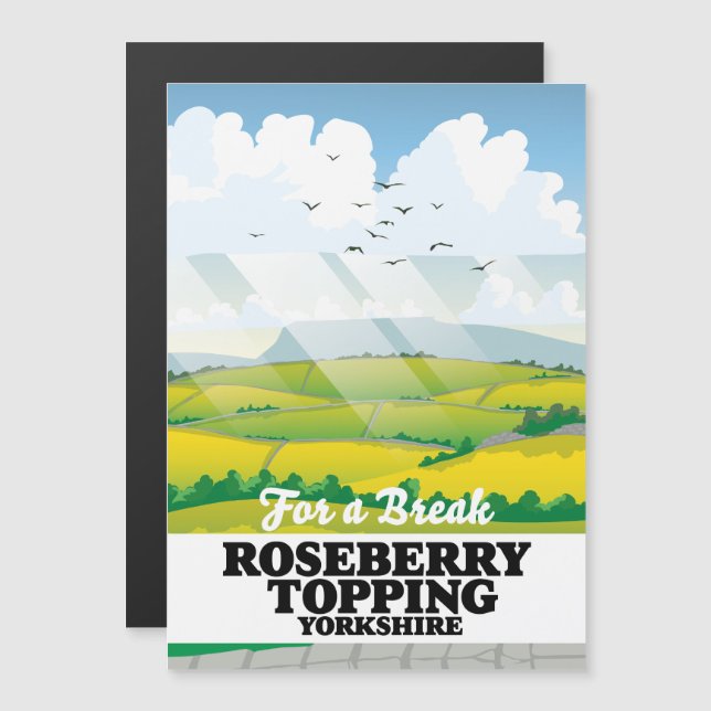 Roseberry Topping Yorkshire resemålning (Fram/baksida)