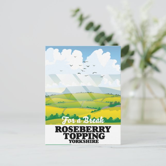 Roseberry Topping Yorkshire reserareklam Vykort (Stående Fram)