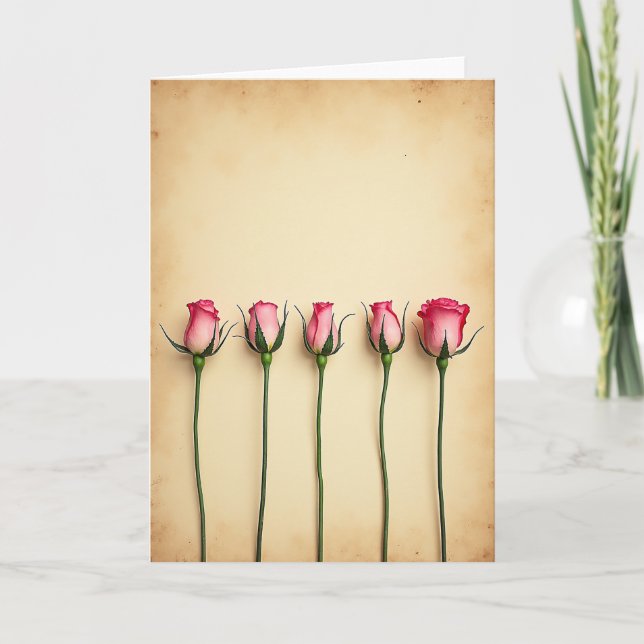 Rosebud Födelsedags Konstkort Kort (Framsida)