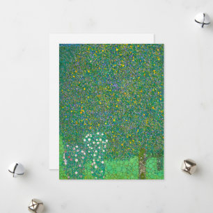 Rosebuskar under Träd av After Gustav Klimt Julkort