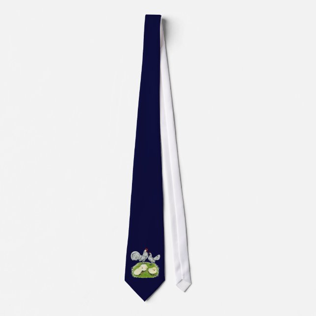 Rosecomb Bantam och kycklingar Slips (Framsida)