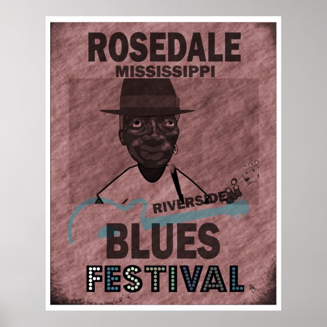 Rosedale Mississippi Blues Festival Guitar Poster (Framsidan)